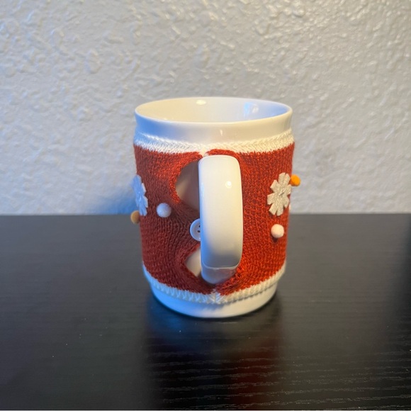 NEW Threshold White Stoneware Mug with Ugly Christmas Knit Sweater Cozy Sleeve - Picture 4 of 6